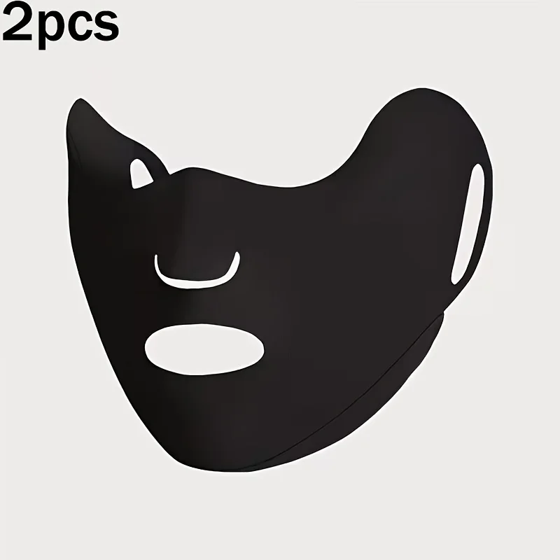 Neue Gesichtsmaske aus Eisseide, 2 Stück, Unisex, dünn, schnell trocknend, atmungsaktives Kopftuch mit Öffnungen für Augen, Nase, Mund, Sonnenschutz
