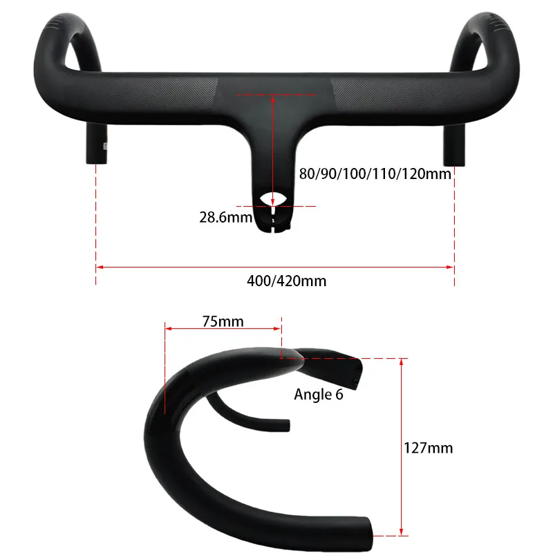 AliExpress NONE Carbon Fiber Road Handlebar, Carbon Fiber Handlebar, Carbon Fiber Integrated Handlebar, Built-in Cable Bicycle Accessories