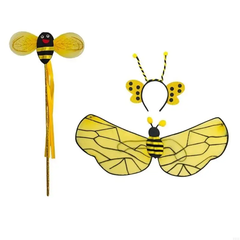 B95f fantasia abelha adulta para mulheres, meninas, 3 peças, fantasia abelha, halloween, cosplay, festa, presentes