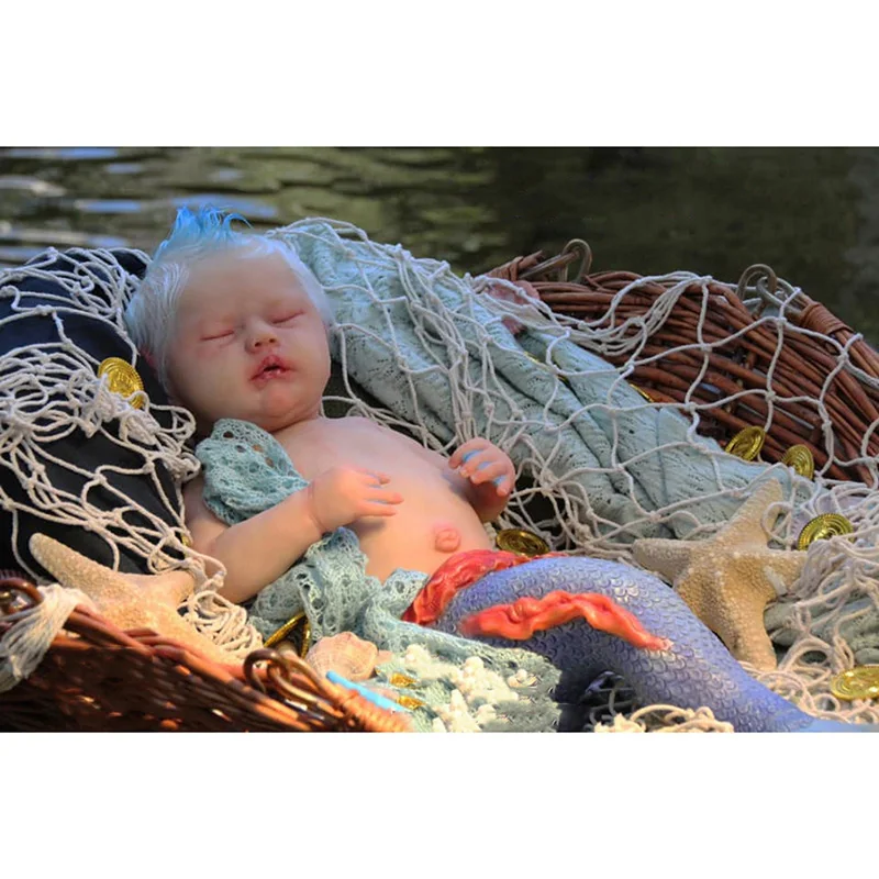 

25inch Unfinished Reborn Doll Kit Rhynn Merbaby Lifelike Full Body Soft Touch Fresh Color