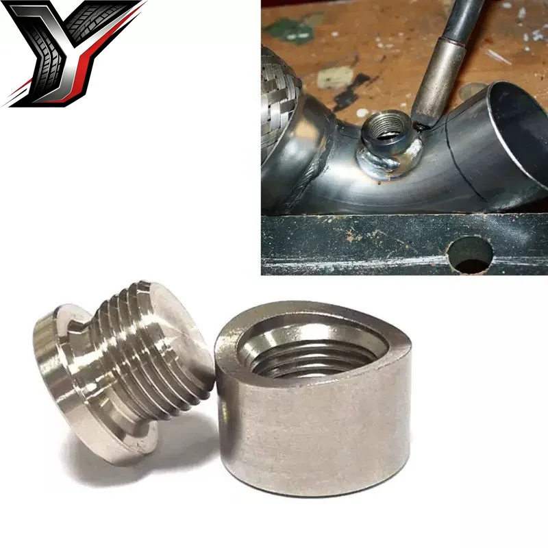 M18x1.5 Stainless Steel Weld Nut, Slotted Weldable Threaded Bung for Exhaust O2 Oxygen Sensor Mounting`