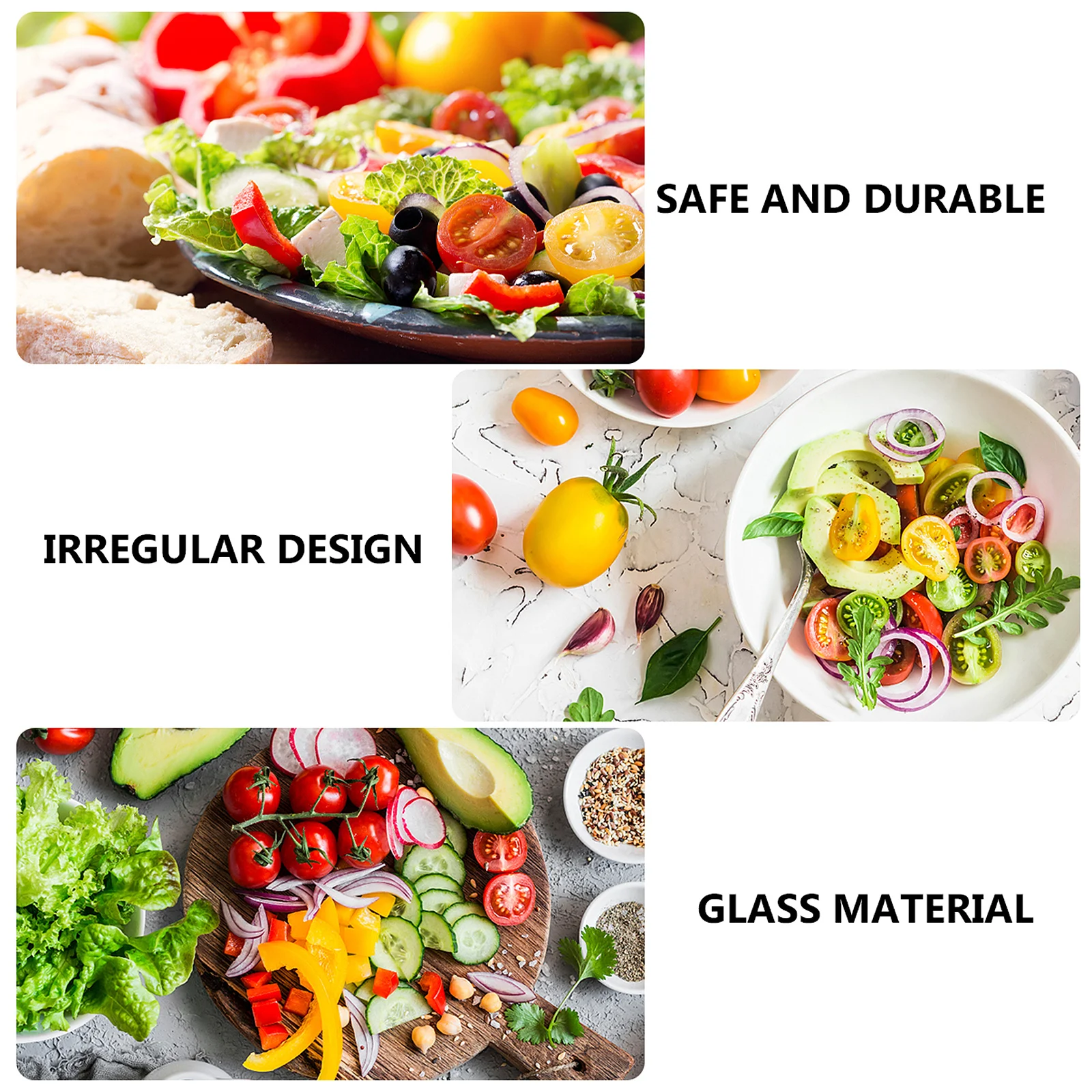

Triangular Glass Fruit Bowl Dry Ice Container Clear Salad Glass Bowl Elegant Smooth Surface for Parties Weddings
