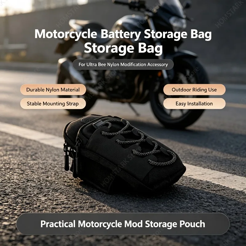 Nylon Battery‑Cover Storage Bag, Modification Accessory Fits For Ultra Bee Electric Dirt Motorcycle Motorbike Spare Part