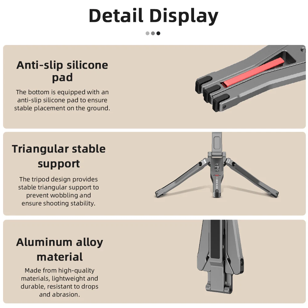 Flymile Magnetisches Selfie-Stick-Stativ für iPhone 16, 15, 14, 13, 12 Pro Max, faltbares Telefon, 1/4 Zoll Löcher, kompatibel mit MagSafe – Detail 12