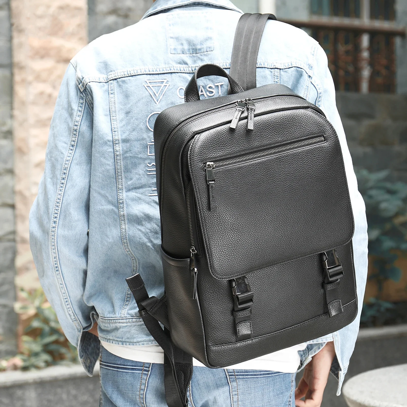 2024 New Arrivals Leather Backpack For Men Male Casual Backpackds Computer Bagpack Travel School Boy Daypack