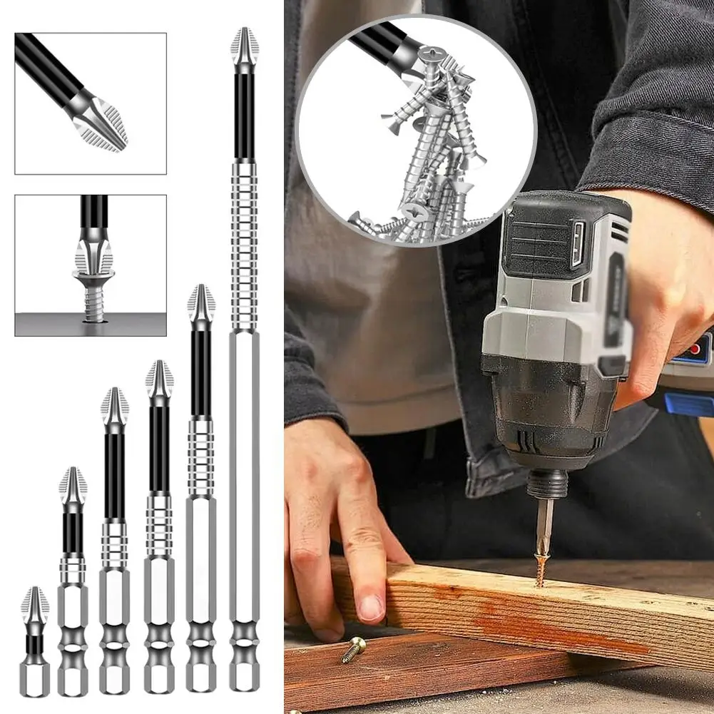 

K5 Anti slip Screwdriver Head S2 Strong Magnetic 5A Black Cross Screwdriver Head Hand Drill Electric Screwdriver Tool
