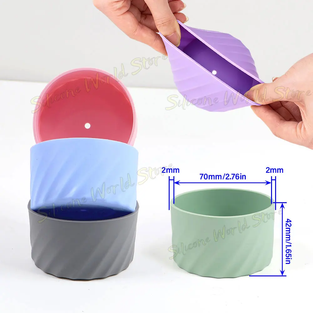 SW 2PCS 7.0CM Water Cup Silicone Boots Thermos Protective Cover Silica Gel Bottom Sleeve Anti-Slip Scratch-resistant for Stanley - view 6