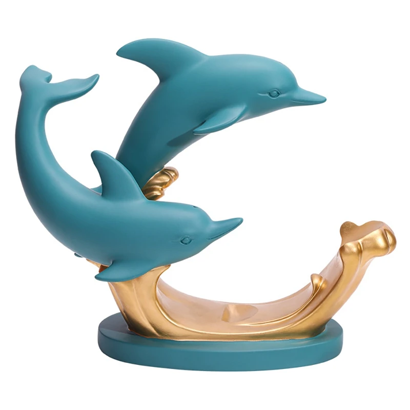 Dolphin Wineglass Rack Creative Dolphin Wine Bottle Holder Resin Statue For Tropical Kitchen Or Beach Bar Decor