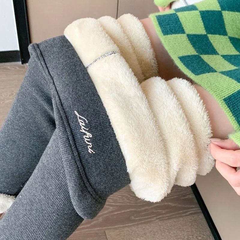 Thickened Velvet Leggings for Women Autumn Winter Lamb Velvet Cotton Pants Extra Thick High Waist Warm Pants