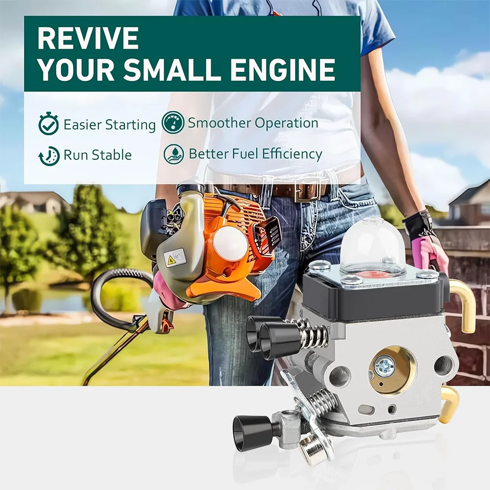 مكربن FS55 سهل التشغيل مع مجموعة إعادة البناء المميزة FS45 FS38 HL45 Carb لأجزاء أداة تشذيب الحافة ZAMA STIHL #4