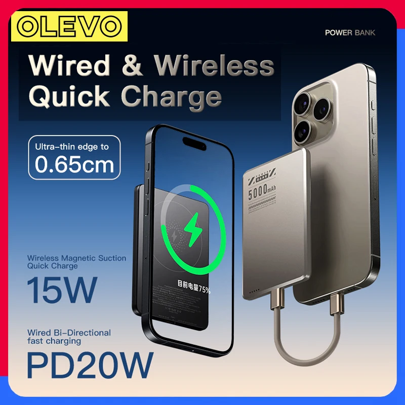 10000mAh Magnetic Power Bank 20W Fast Charging Qi2 Wireless Charger Portable External Battery For iPhone 17 16 15 Xiaomi Samsung