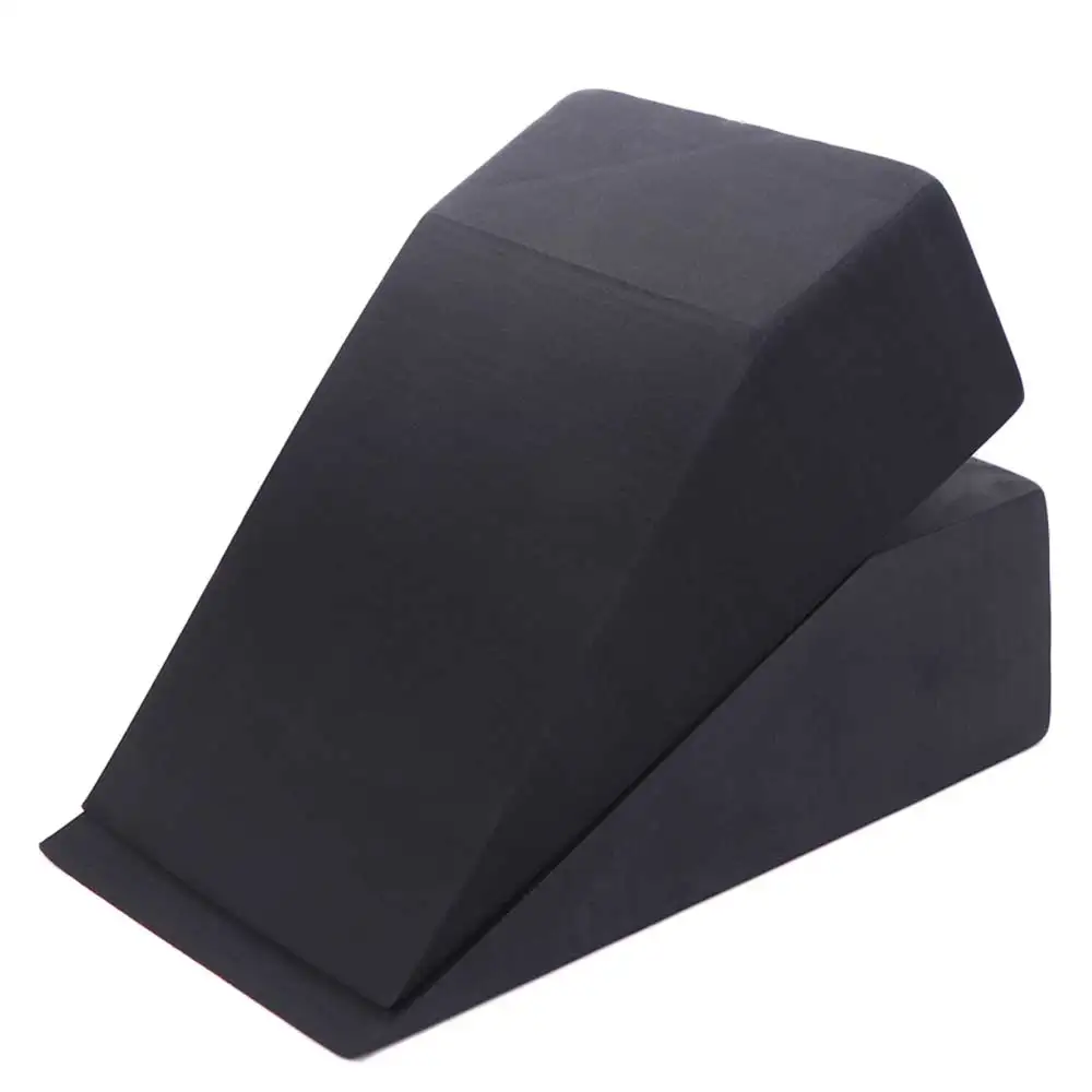 1 pair High Density Yoga Wedge Blocks Multi-Functional Solid Color EVA Gym Blocks EVA Non-slip Lightweight Yoga Wedge