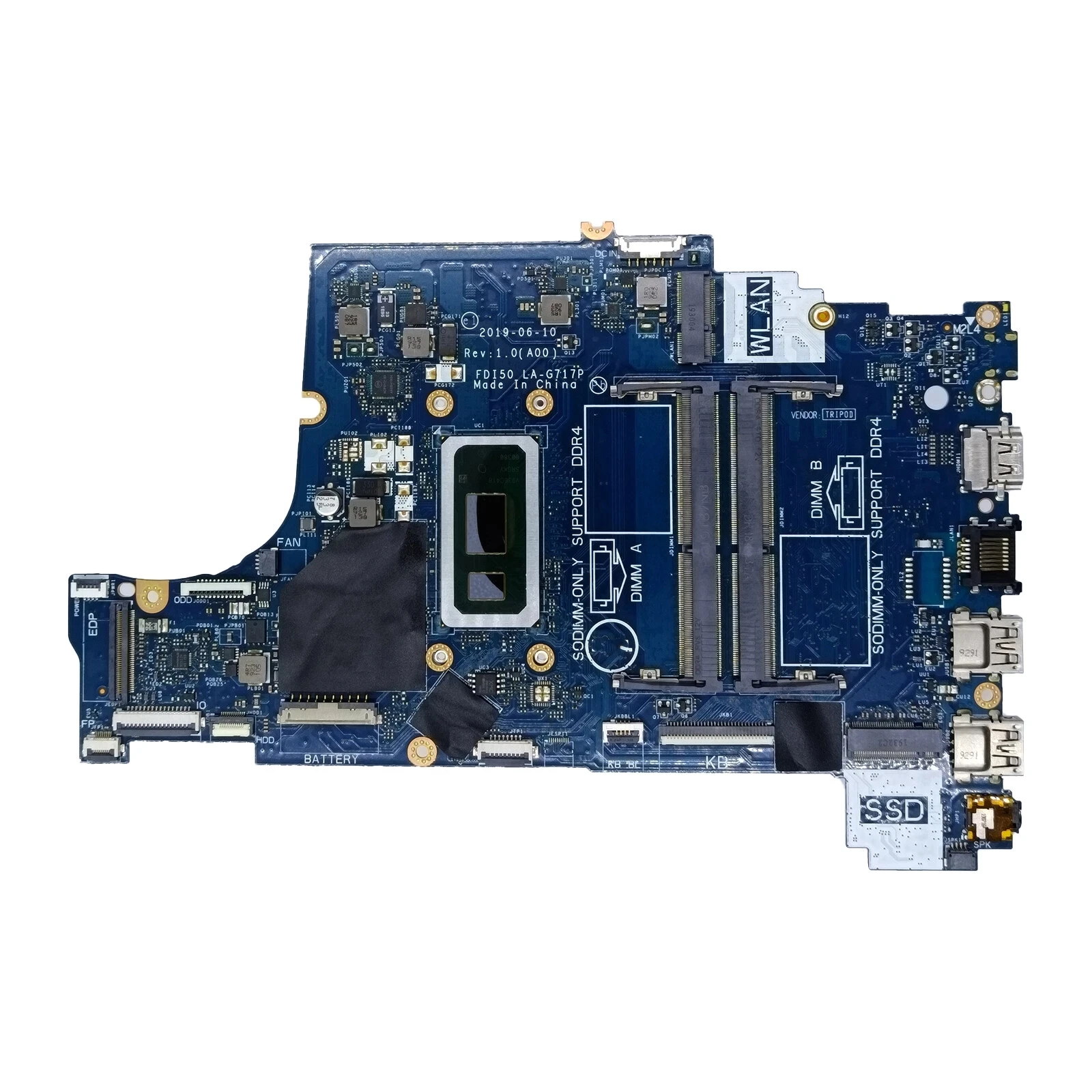

07DJ1F For lnspiron 3490 3590 3790 Motherboard FDI50 LA-G717P i5-10210U