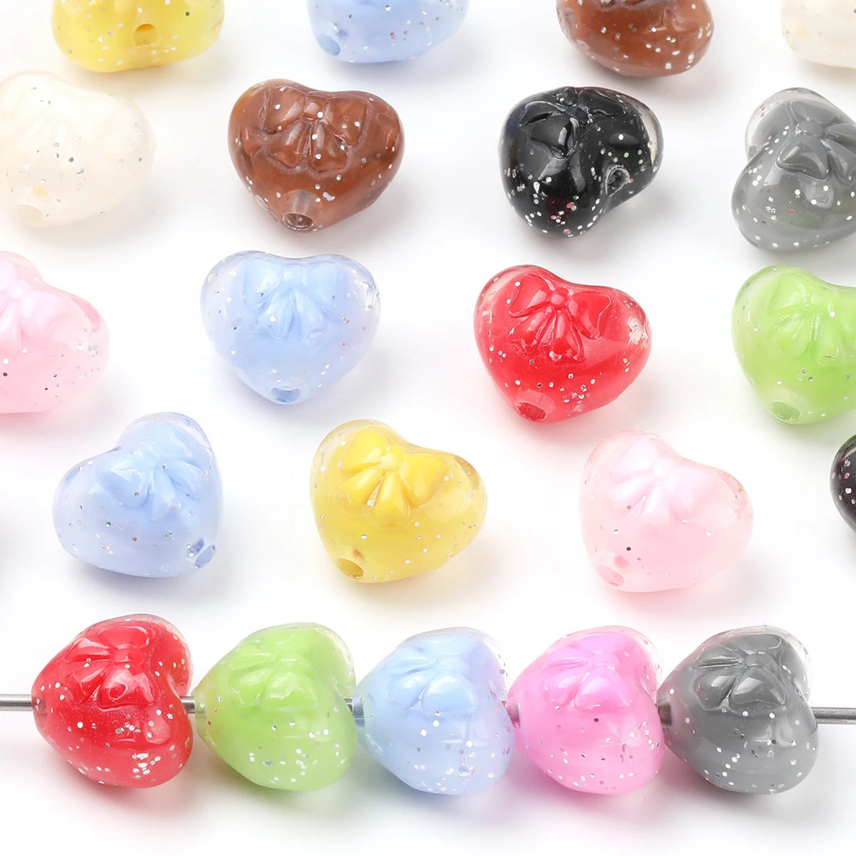 17pcs/15pcs Multi-Colored Bear Shape Acrylic Beads Loose Beads For DIY Handmade Necklaces Phone Chains