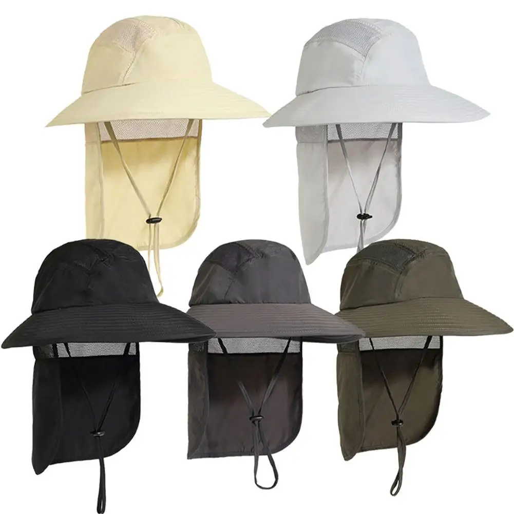 

Men Women Outdoor Sun Hats With Lanyard Neck Flap Lightweight Breathable Upf 50+ Sun Protection Fishing Hat