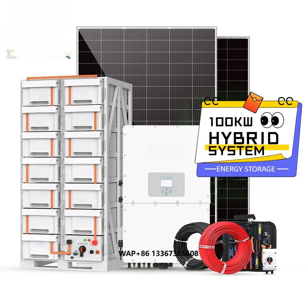 نظام الطاقة الشمسية الهجين 100 كيلو وات 150 كيلو وات مجموعة كاملة لنظام الطاقة ثلاثي الطور مع بطارية #1
