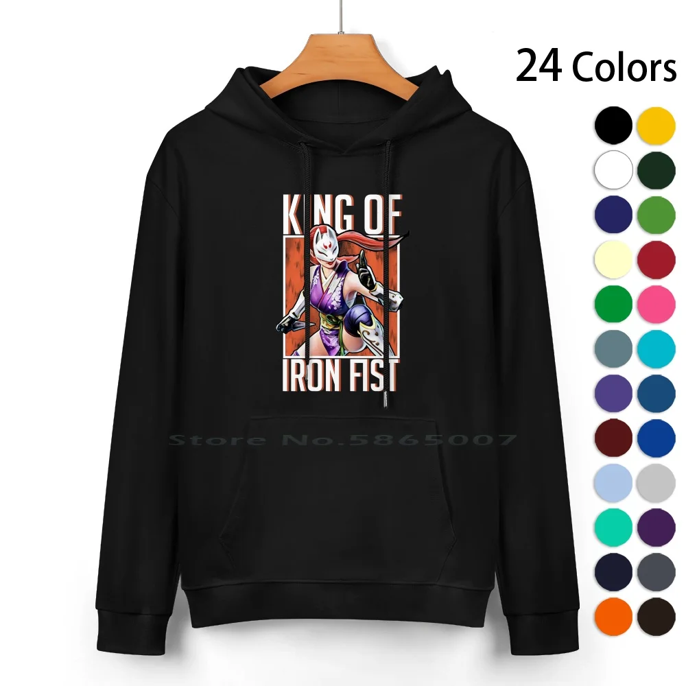 King Of Iron Fist-Kunimitsu Cotton Hoodie Sweater 24 Colors Tekken Fighting Game Community Fgc King Iron Fist Devil Tournament