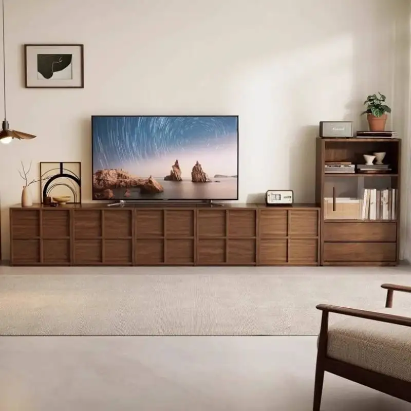 

Aesthetic Normal Heavy Tv Stand Alone Coffee Dark Brown Wooden Minimalist Tv Stands Living Room Office Muebles Trendy Furniture