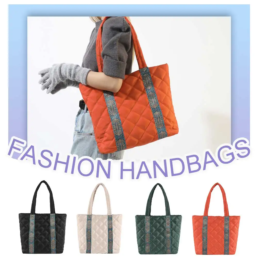 

Сумка-тоут Puffer, модная стеганая сумка с вышивкой, легкая сумка с пышной ручкой сверху, большая вместительная женская маленькая сумка-тоут