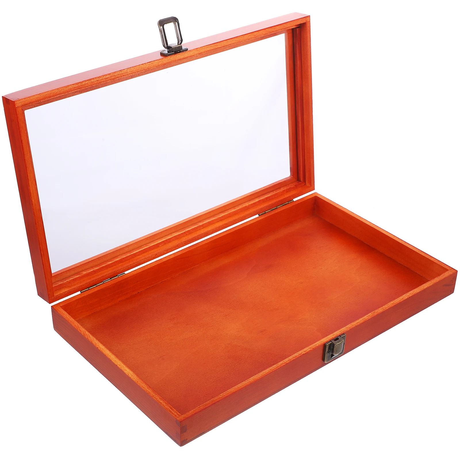 

Rectangular Wooden Box Vintage Color 38x22x5 5cm Transparent Storage Display Case for Specimens Jewelry Crafts Boxes