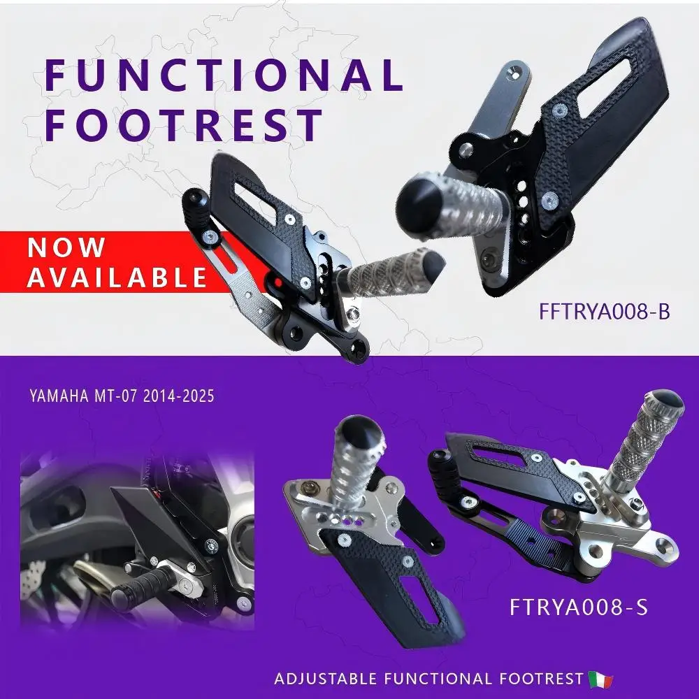 Custom Adjustable Rearset Footpeg Assembly For YAMAHA MT 07 2014 2015 2016 2017 2018 2019 2020 2021 2022 2023 2024 2025
