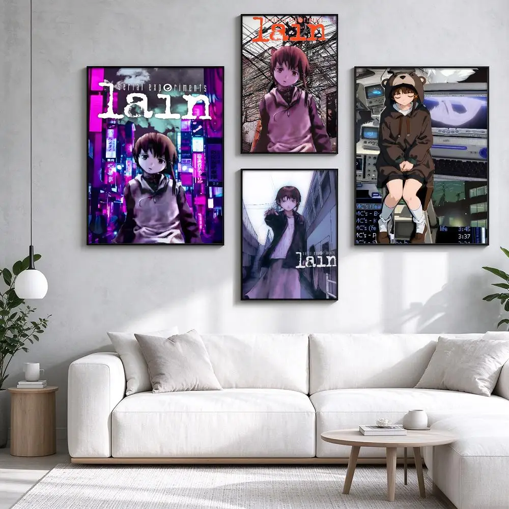 Serial Experiments Lain Cyberpunk Anime Poster HD art sticky wall waterproof home living room bedroom bar aesthetic decoration