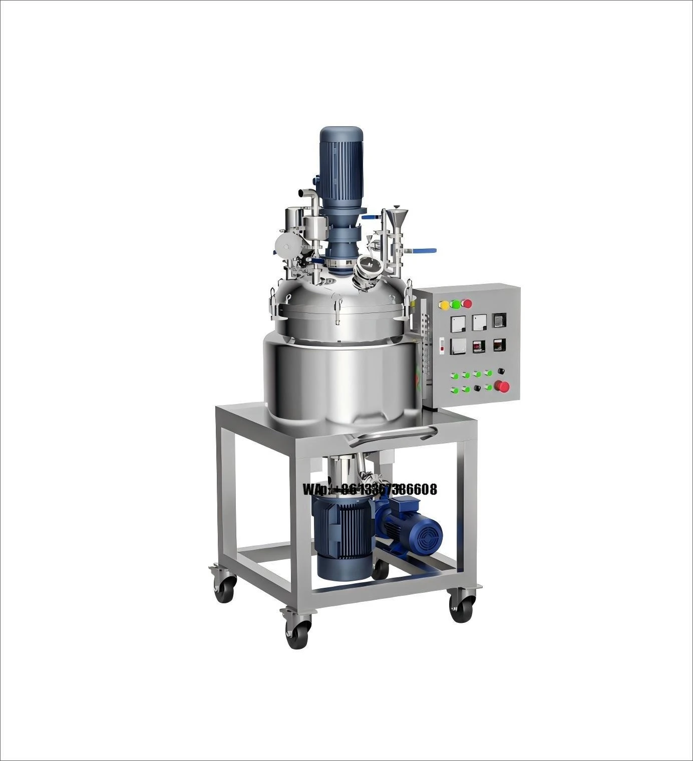 Tanque de Mezcla al Vacío de Pequeña Capacidad 100L 200L 300L con Homogeneizador Inferior, Mezclador Emulsionante al Vacío para la Elaboración de Mayonesa