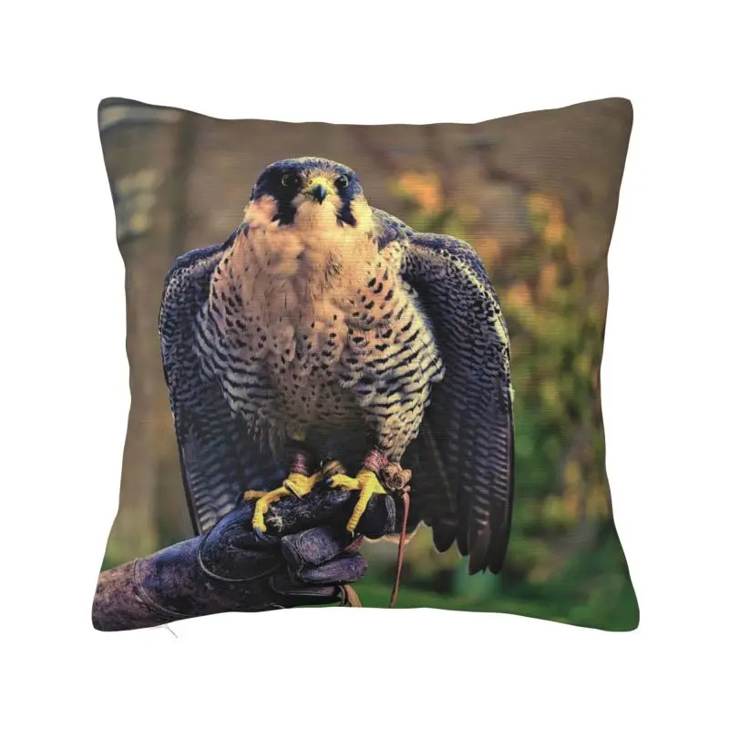 Peregrine Falcon Cushion Cover Velvet Modern Pillow Case for Sofa Home Decoration Pillowcover