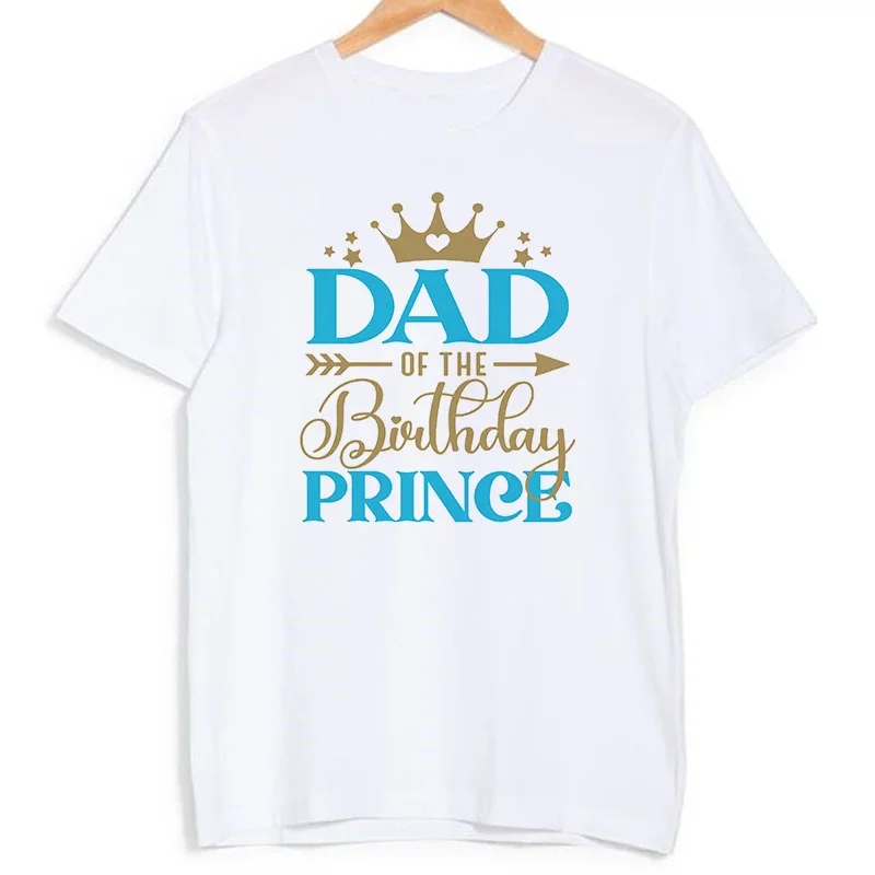 Birthday Prince Family Matching Clothes Mother Father Kids T Shirts Tops Baby Bodysuit Boys Birthday Party Look Outfits T-shirts