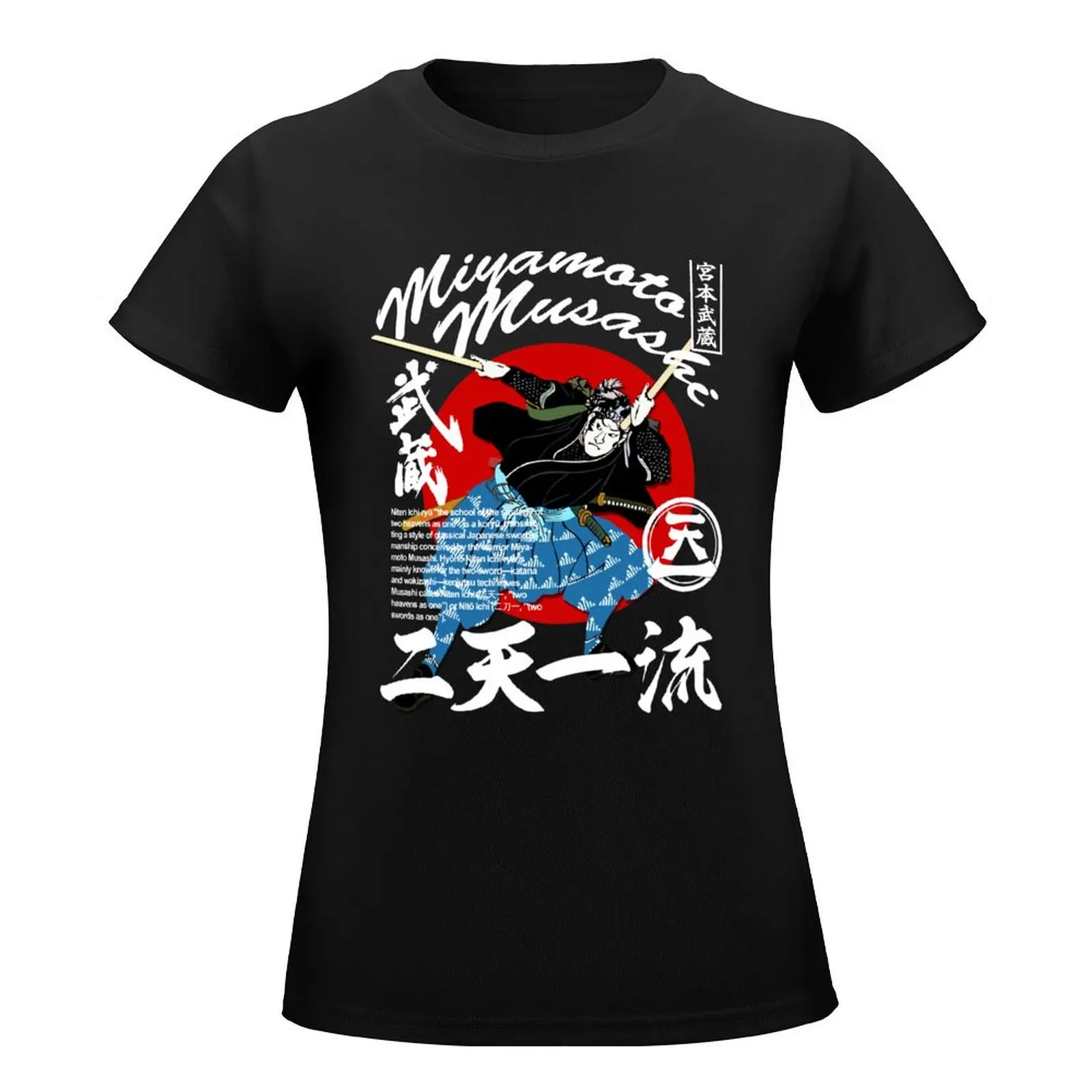 ATIONS-T-shirt manches courtes pour femme, Samurai OVski ata yamPain Musashi Niten Ichi Ryu Katana K/h, médication grande taille