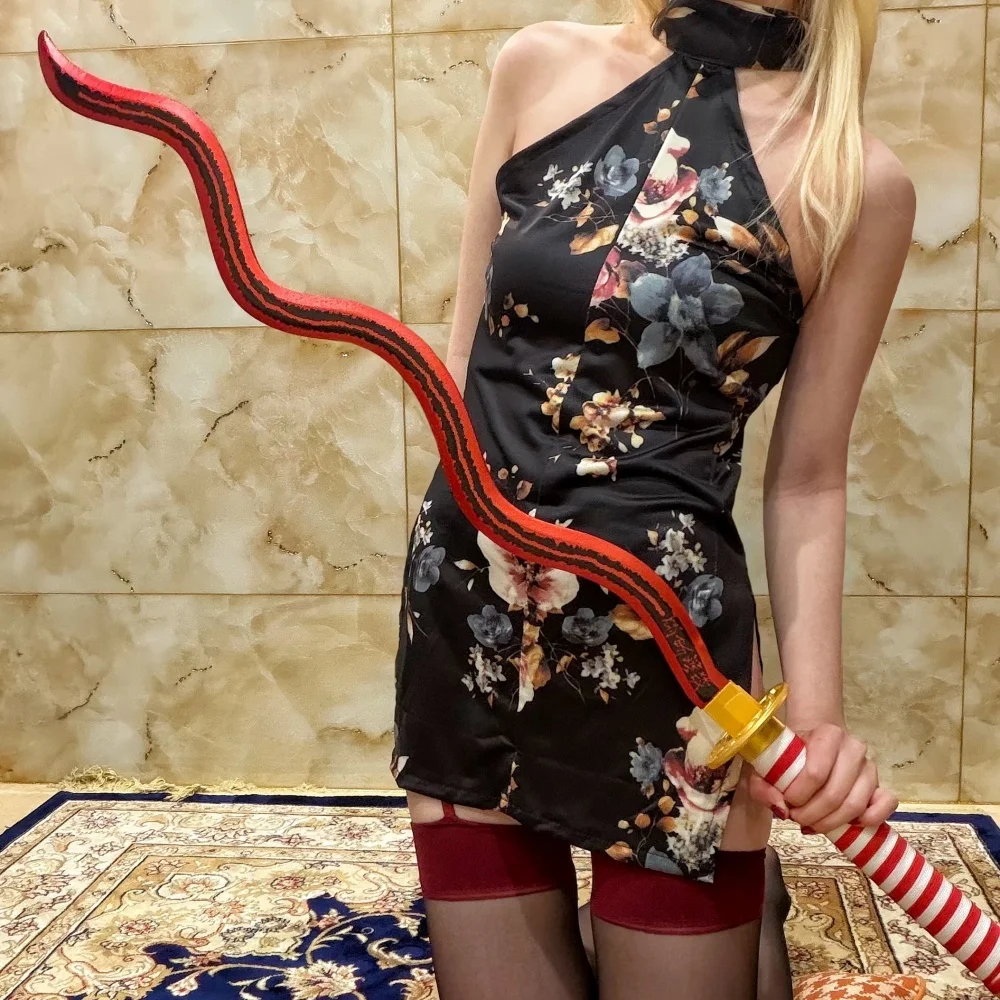 

39,3 дюйма Demon Slayer Iguro Obanai деревянный меч катаны оригинальный самурай катана сабля ниндзя нож аксессуары для косплея реквизит игрушка