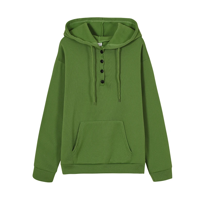 Europäischer und N Damen-Kapuzenpullover mit langen Ärmeln, lockerer, lässiger Kapuze und Kordelzug – Detail 17