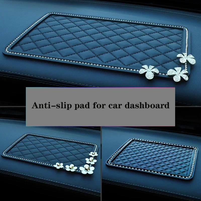 Anti-slip Mat for Phone In Car Dashboard Rhinesto Non-slip Mat Slip-resistant Gadget Sticky Mat Panel Auto Mat Fixate Auto Stuff