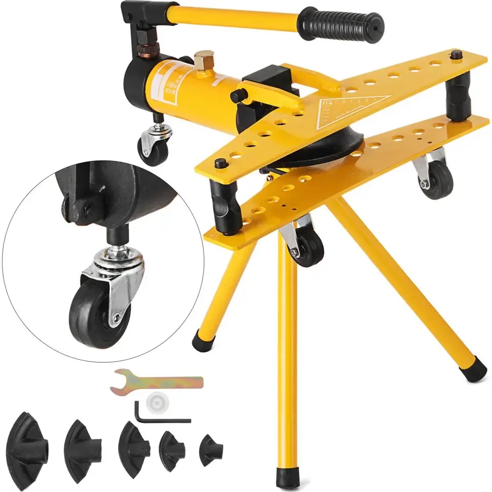 1 Inch Manual Hydraulic Pipe Bender 10 Ton Multifunction 6 Dies 13-34mm Stainless Steel Tube Bending Tools Pump Exhaust Machine