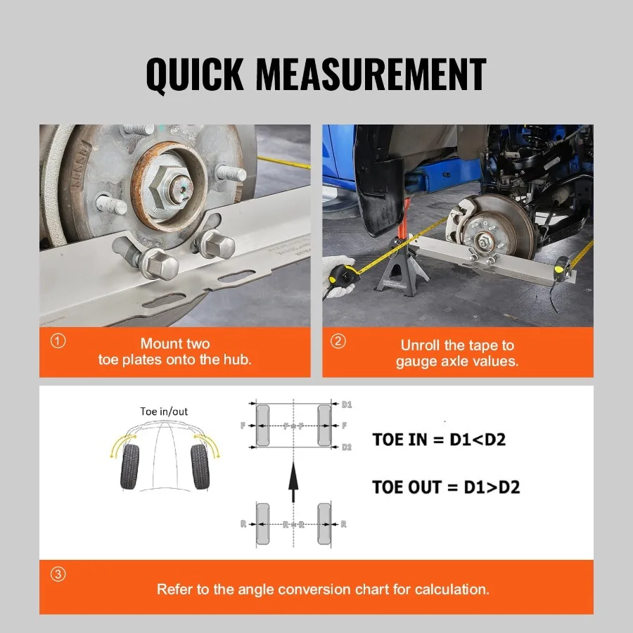 Wheel Alignment Tool 2-Pack Toe Alignment Plates Stainless Steel Alignment Plates for Accurate Toe Angle Measurement Includes 2 view 6