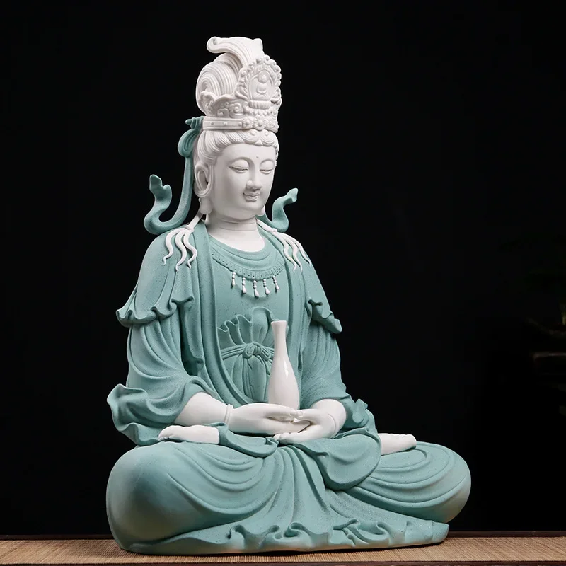 FX-18  Ceramics Guanyin Buddha Statue Ornament Home Furnishing Guanyin Bodhisattva Statue Sculpture Crafts