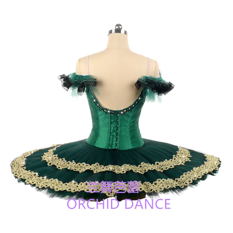 Backless Design High Quality Professional  Adult Girls Emerald Green Ballet Tutu Costumes