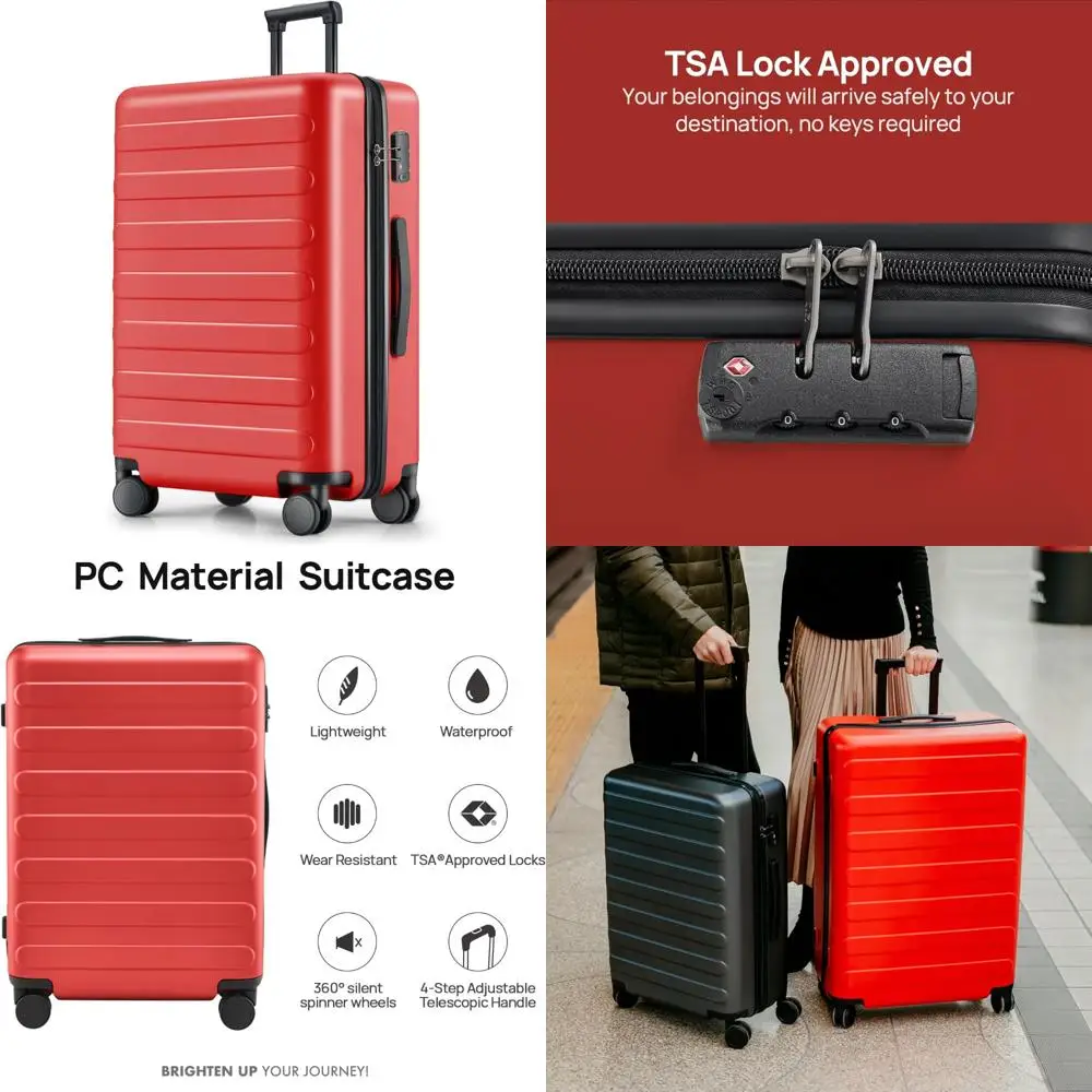 

Большой 28-дюймовый чемодан для ПК с твердым корпусом и гладкими вращающимися колесами, легкий чемодан для путешествий, прочная сумка в регистрации