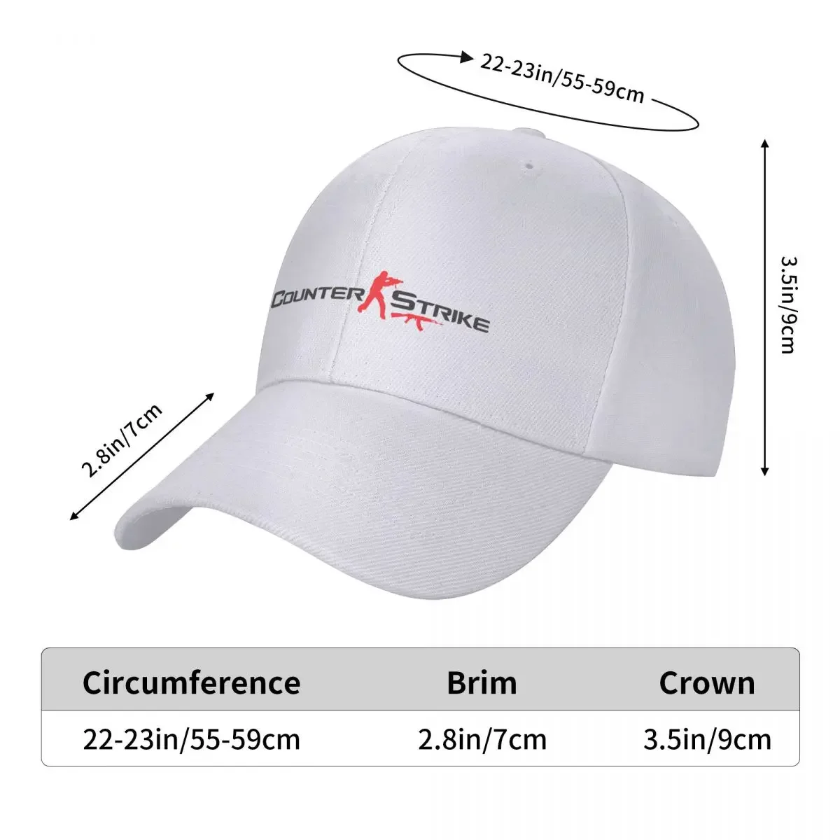 Counter-Strike 2 CS Baseball Cap For Men Cotton Hats Adjustable Hat Fashion Casual Cap Truck Driver Hat