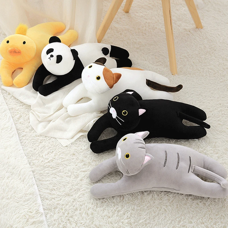 Cat Plush Toys Animal Creative Cute Cat Long Soft Pause Office Lunch Nappy Pillow Sleep Pillow Stuffed Gift Doll For Kids