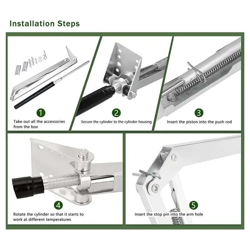 DT15 2 Pack Solar Powered Auto Vent Opener for Greenhouse, Automatic Window Opener, Aluminum Alloy, for Hothouse Ventilation