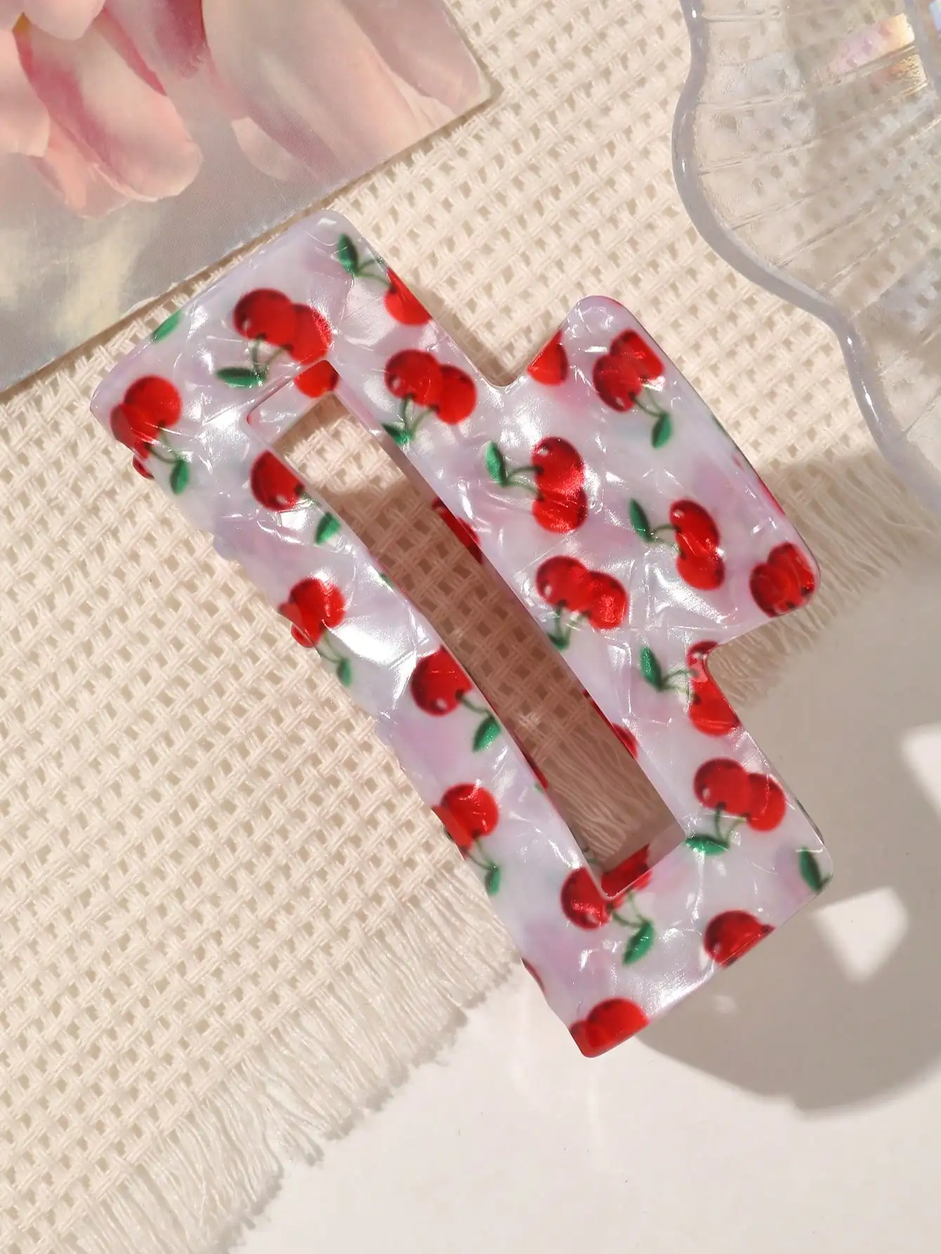 1Pcs Vintage Rote Kirsche Haar Klaue Clips Haar Klemme Weibliche Blume Haar Zubehör Platz Haar Kiefer Clip Haar barrettes für Frauen – Detail 9