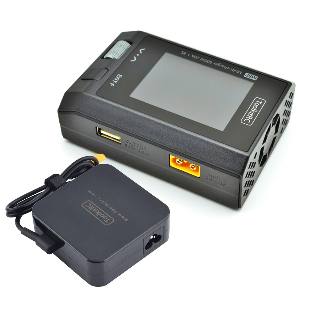

ToolkitRC M8P 600W 20A 2.4'' IPS LCD Multifunctional DC Balance Charger Discharger Compatible 1-8S Lipo Battery (Upgraded M8S)