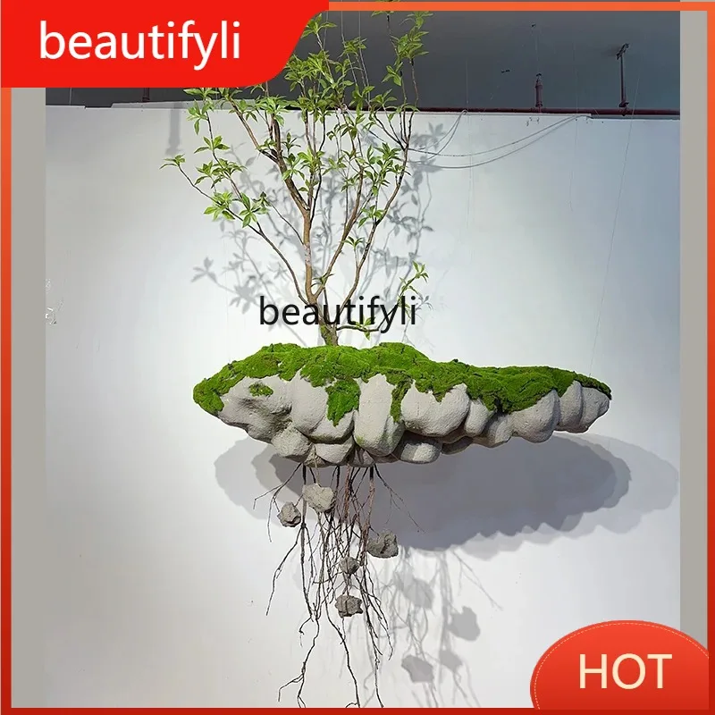 A85 Suspension Landscape Simulation Green Plant Rockery Stone New Chinese Window Shopping Mall Hanging Decoration