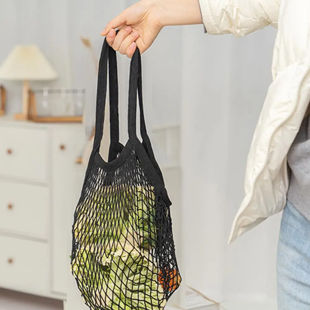 Reusable Cotton Mesh Bag Shopping String Fishnet Fruit Vegetable Bag Groceries Net Shopping Bag Storage Handbag Tote