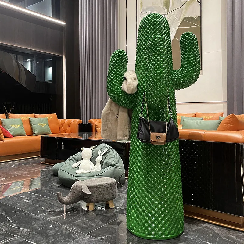 X L Living Room Floor Cactus Large Ornament Clothing Store Hanger Fiberglass Sculpture Plant Decoration