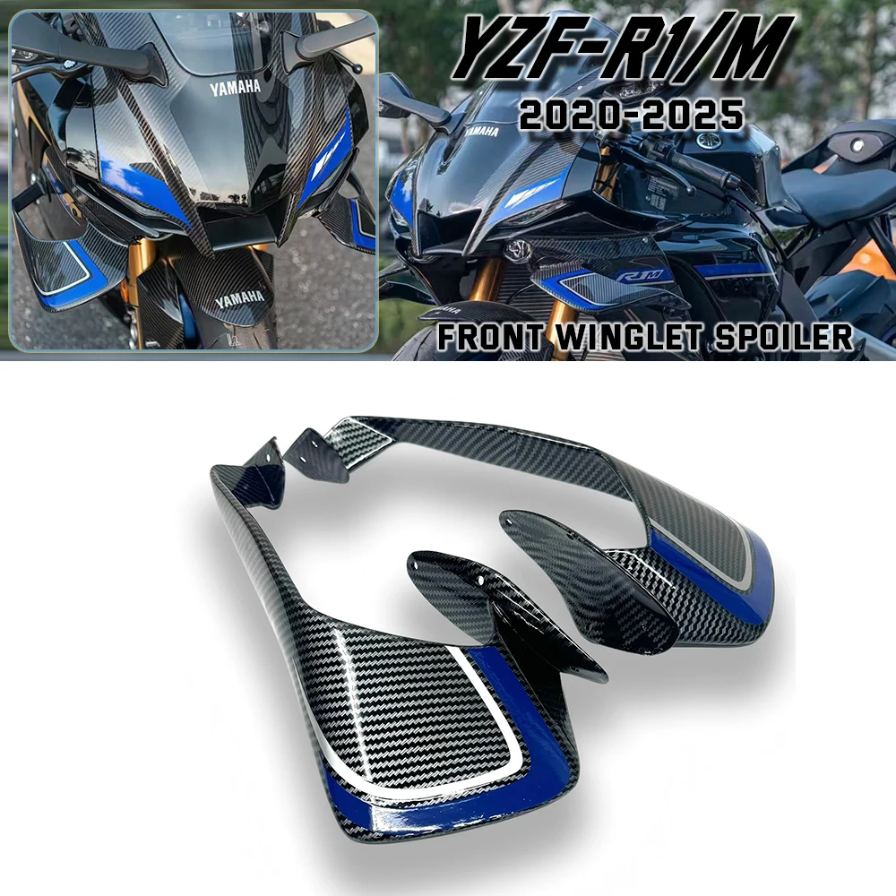 Motorcycle Aerodynamic Winglet Kit For Yamaha YZF R1M 2020-2025 Side Fixed Wing Spoiler Fairing Accessories Compatible with R1