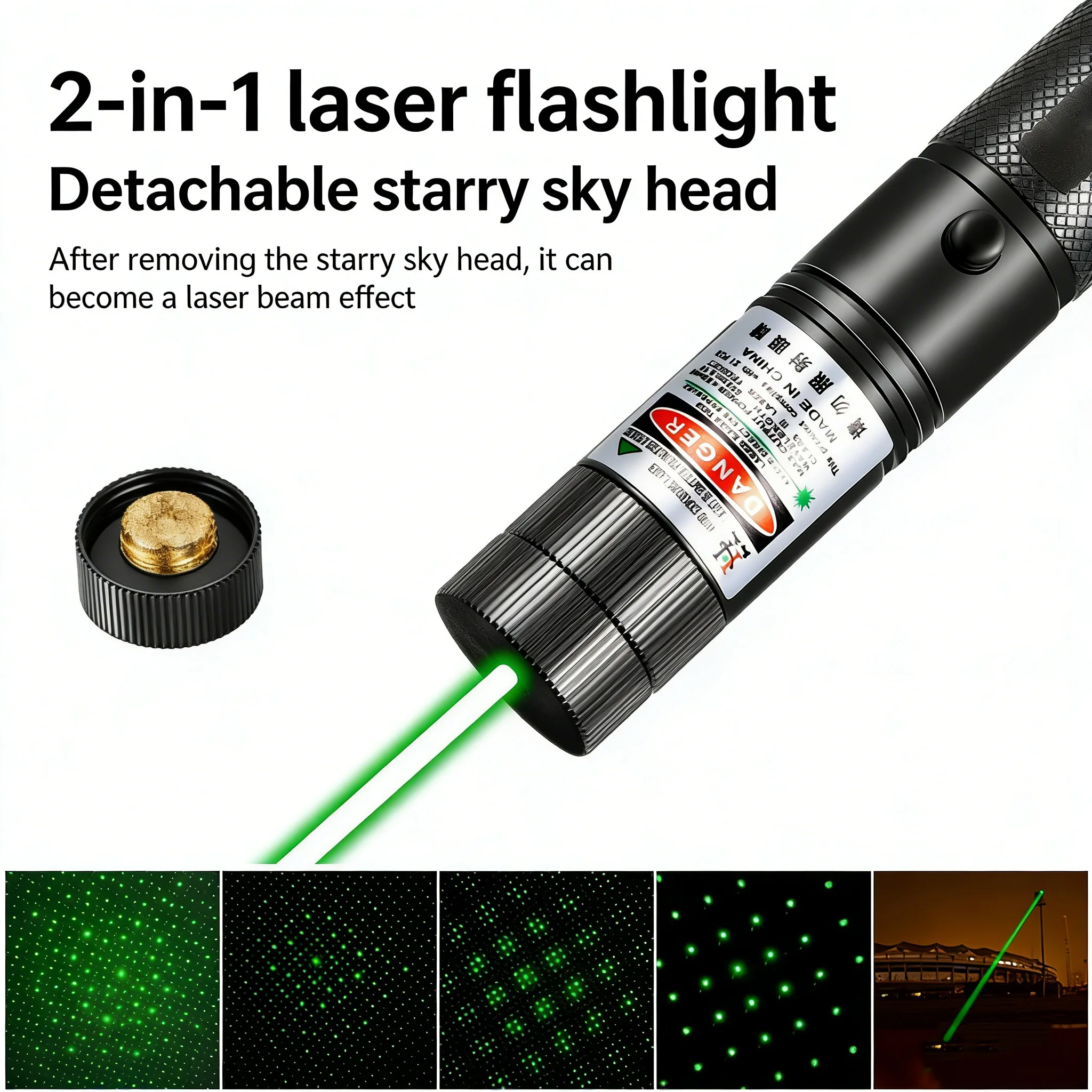 (Do not provide batteries) High Power Green Laser Pointer Teaching Tool Pet Automatic Cat Toys Laser Focus Lazer Pen Combination view 3