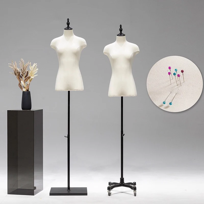 

can pin women's Tailor's mannequin half body Sewing doll ladies dummy for sartorial display and clothes design