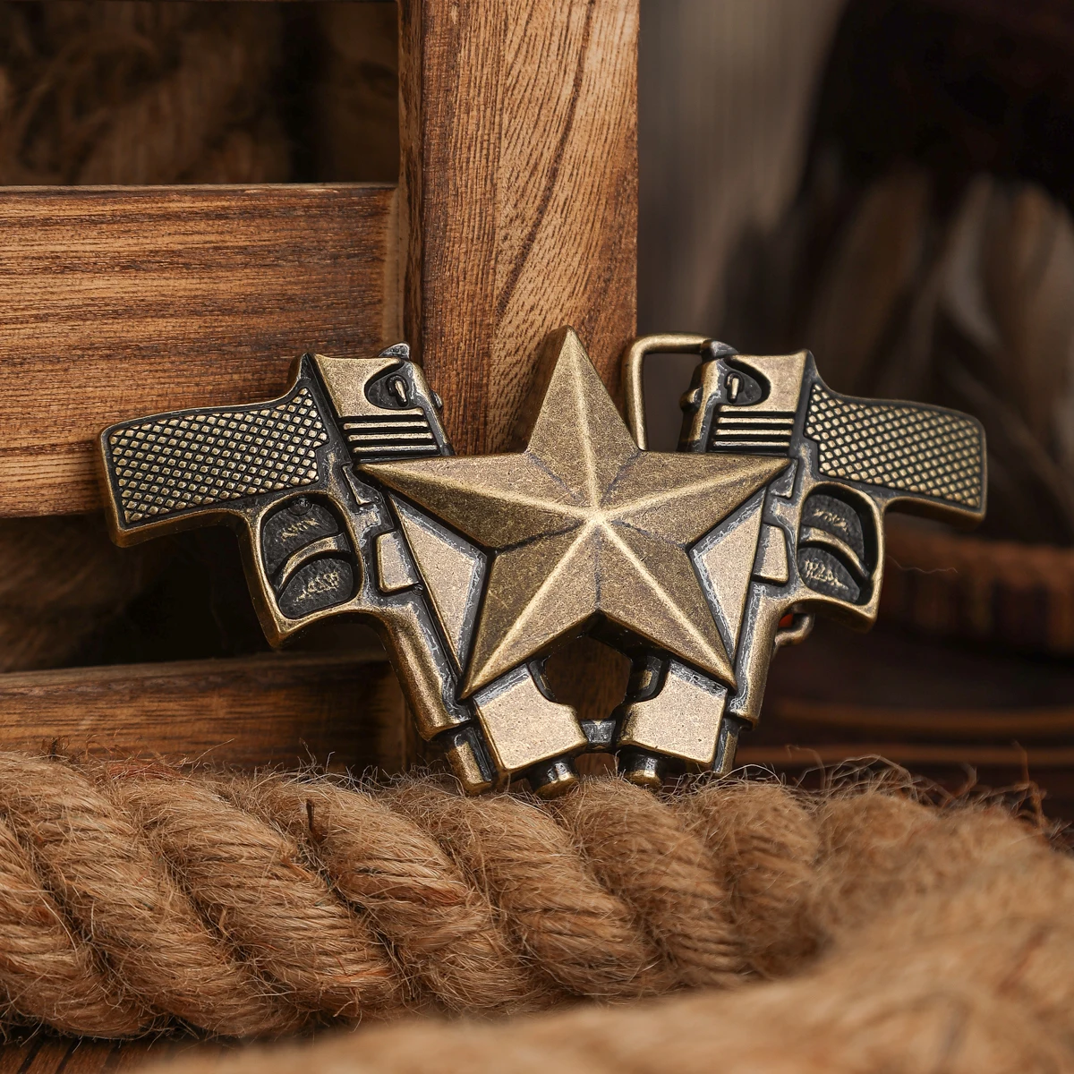 A Western-Style Belt Buckle, Metal Buckle, Gun Model Belt Buckle, Single Buckle